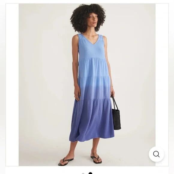 Marine Layer Dresses & Skirts - MARINE LAYER Corinne Sleeveless Double Cotton Maxi Dress Navy Dip Dye Small 2024